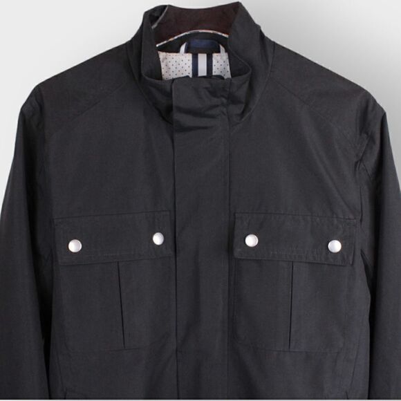 COLE HAAN Rain Jacket Solid Black Men's Size Small - Picture 2 of 13